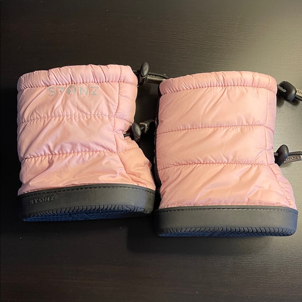 Stonz Pink Snow Toddler Booties with Black Fleece Inserts size 12 - 24 months - Picture 7 of 10